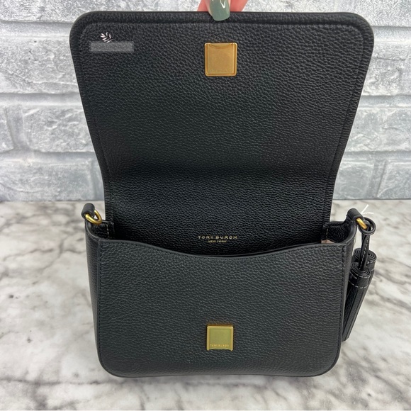 Tory Burch Thea Flap Crossbody In Black - Picture 7 of 11